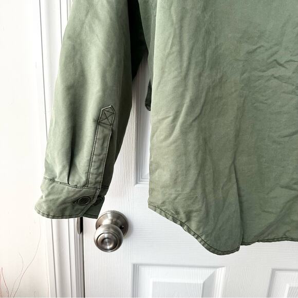 Zadig & Voltaire Military Green Troyh Mili Shearling Lined Utility Jacket Medium - Picture 11 of 15